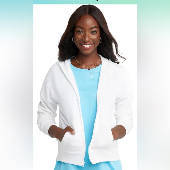 Hanes Tops - Hanes Women's White Zip-Up Hoodie Small